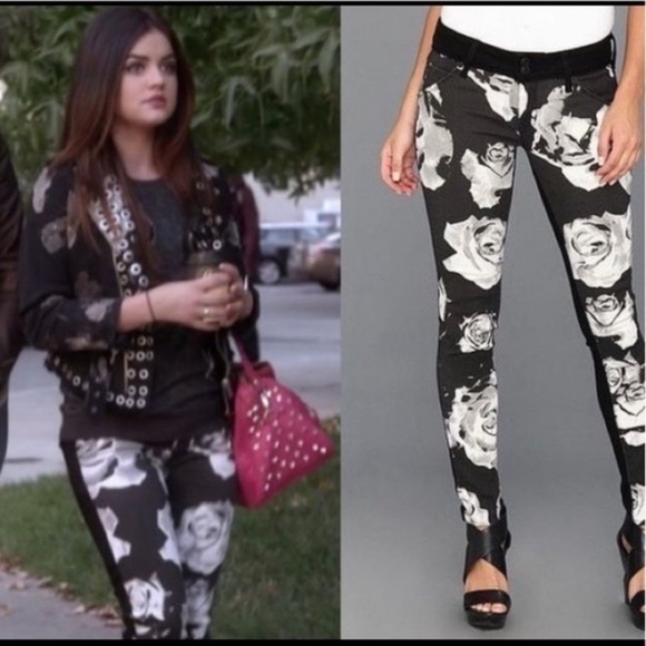 Hudson Visa Versa Floral Denim Jeans Black - Picture 5 of 11